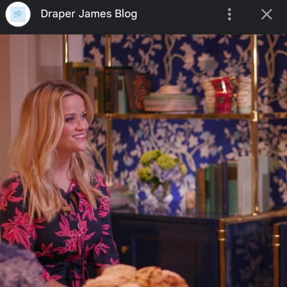 NWT Draper James Cherry Ann Flutter Dress Navy Pink Size 6 - Picture 6 of 13